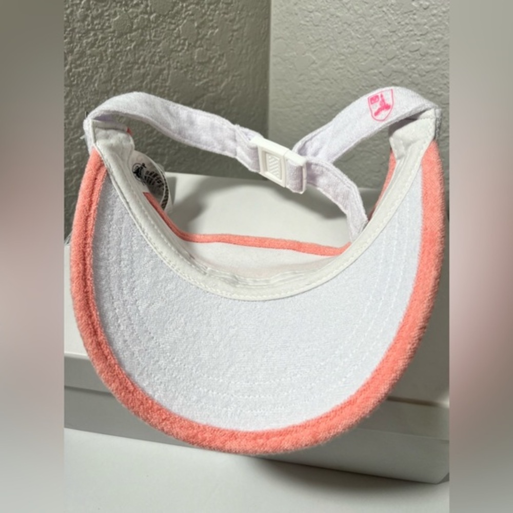 Disney Walt Disney World Terry Cloth Visor adjustable White Pink hat one size - Picture 6 of 8